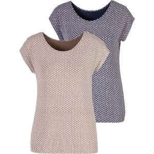 Vivance T-Shirt, (2er-Pack), mit elastischem Saum