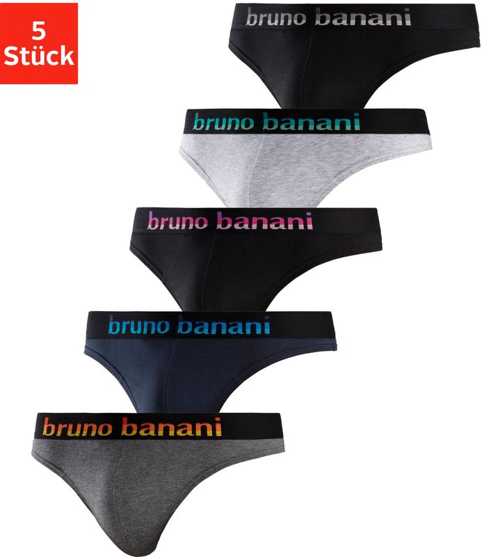 Bruno Banani String, (Packung, 5 St.), mit Streifen Logo Webbund