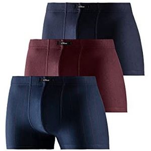 s.Oliver Boxershorts voor heren, verpakking van 3 stuks, Bordeaux Navy, S