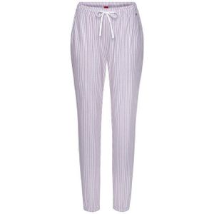 Bordeaux Gestreepte Pyjama - Hoog Taille - Elastische Band - Met Steekzakken