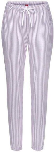 Bordeaux Gestreepte Pyjama - Hoog Taille - Elastische Band - Met Steekzakken