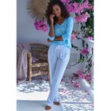 s.Oliver - RED LABEL - Pyjama Top - Hemelsblauw - 50% Katoen, 50% Viscose