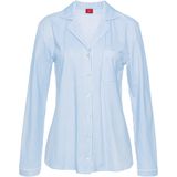 Pyjama - Lichtblauw Wit Gestreept - Knoopsluiting - Lange Mouwen