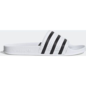 Adidas Originals, Witte rubberen slippers met gekleurde strepen Wit, Heren, Maat:37 EU