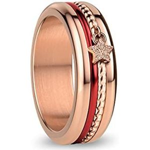 BERING Murray Verwisselbare ringcombinatie voor dames in roségoud en rood met uniek Twist- & Change-systeem, verwisselbaar