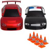 Sharper image RC raceset politie en race auto – 2 spelers – met pionnen