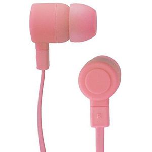 Telefunken KH2003 in-ear hoofdtelefoon met microfoon en vervangende oordopjes, 1,2 m kabel roze