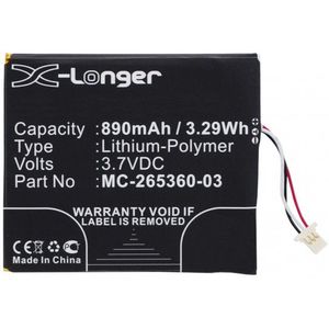 Amazon 58-000083 / MC-265360-03 accu (890 mAh, 123accu huismerk)