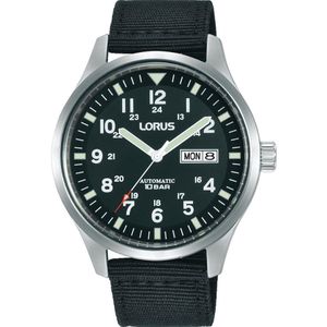 LORUS Automatikuhr, Armbanduhr, Herrenuhr, Datum, wasserdicht bis 10 bar, Textilarmband