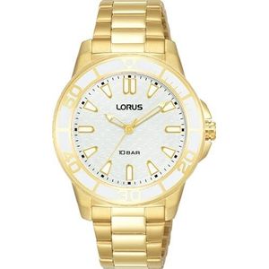 Lorus Dames analoog kwartshorloge met metalen armband RG256VX9, goud-wit., armband