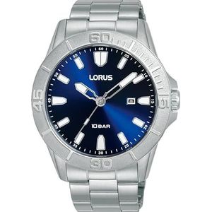 Lorus Heren analoog kwarts horloge met roestvrij stalen armband RH941QX9, zilver, armband