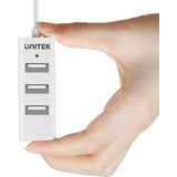 UNITEK Hub 4 Port USB 2.0, Data Hub Multiport Distributeur voor PC, Laptop, Toetsenbord, Muis, Printer, iOS (Mac) + Windows Compatibiliteit, 480Mbps, Plug&Play, Wit