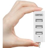 UNITEK Hub 4 Port USB 2.0, Data Hub Multiport Distributeur voor PC, Laptop, Toetsenbord, Muis, Printer, iOS (Mac) + Windows Compatibiliteit, 480Mbps, Plug&Play, Wit