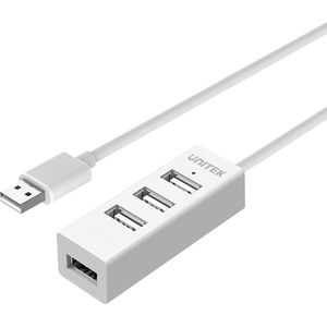Unitek - Y-2146 - USB 2.0 Hub - Wit - 4 Poorten