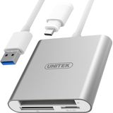 Unitek - Y-9313D - Geheugenkaartlezer - Zilver - USB 3.0 - USB-C