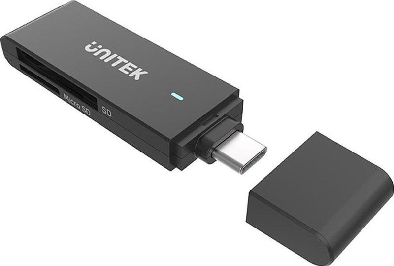 Unitek - Y-9328 - Geheugenkaartlezer - Zwart - USB-C 3.2 Gen 1