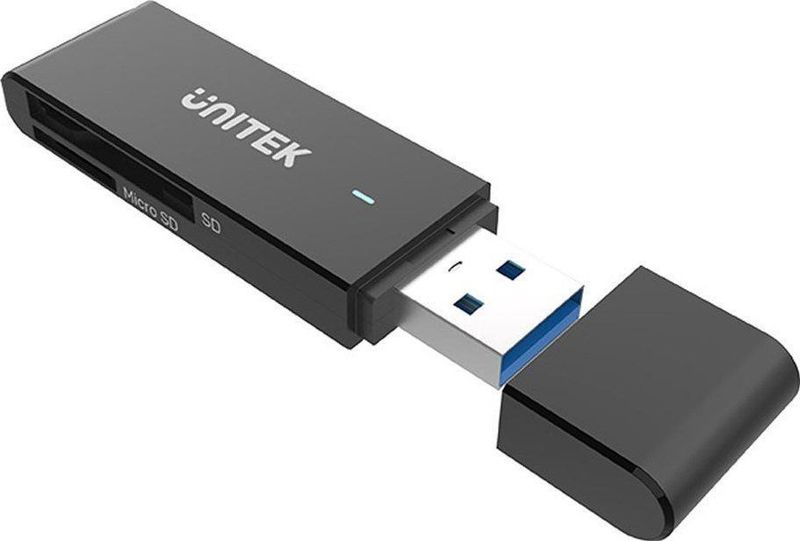 Unitek - Y-9327A - Geheugenkaartlezer - Zwart - USB 3.2