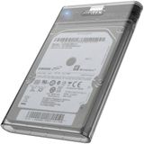 UNITEK Harde schijfbehuizing voor 2,5 inch HDD/SSD SATA I/II/III harde schijven, externe harde schijfbescherming, met ingebouwde 3.0 kabel, montage zonder gereedschap, transparant