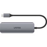 Unitek - UHUB P5+ - USB-C Hub - Grijs - 6 Havens - Power Delivery 100W