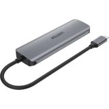 Unitek - UHUB P5+ - USB-C Hub - Grijs - 6 Havens - Power Delivery 100W