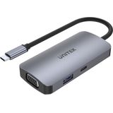 Unitek - P5 Trio USB 3.2 Gen 1 Dockingstation - Grijs - 5 Poorten