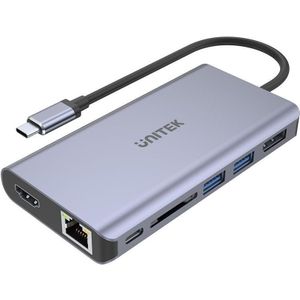 Unitek - uHUB S7 - Docking Station - Grijs - USB-C - 2 USB-A Poorten