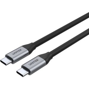 Unitek - C14082abk - USB-C Kabel - Zwart - 1 M - 100 W PD - 10 Gbps