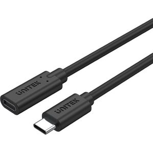 UNITEK C14086BK-0.5M | USB-C verlengkabel compleet met 4K @ 60Hz, 100W voeding en 10Gb/s gegevens (USB 3.2 Gen2) | Lengte: 0,5m | Kleur: zwart