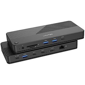 Unitek KVM Switch 4K USB Hub 11 poorten | D1077A | Video Standaard: HDMI 2.0 | USB-standaard: USB 10Gbps | Aansluitingen: 3,5 mm Audio, HDMI, RJ-45, USB-A, USB-C, microSD/SD-slot