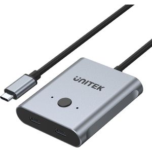 Unitek SCHAKELAAR USB-C BIDIRECTIONEEL, 4K , PD, Muis, Zwart