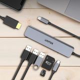 uHUB - S7+ - 7-in-1 USB-C Hub - Zwart - 4K HDMI - 100W Vermogen
