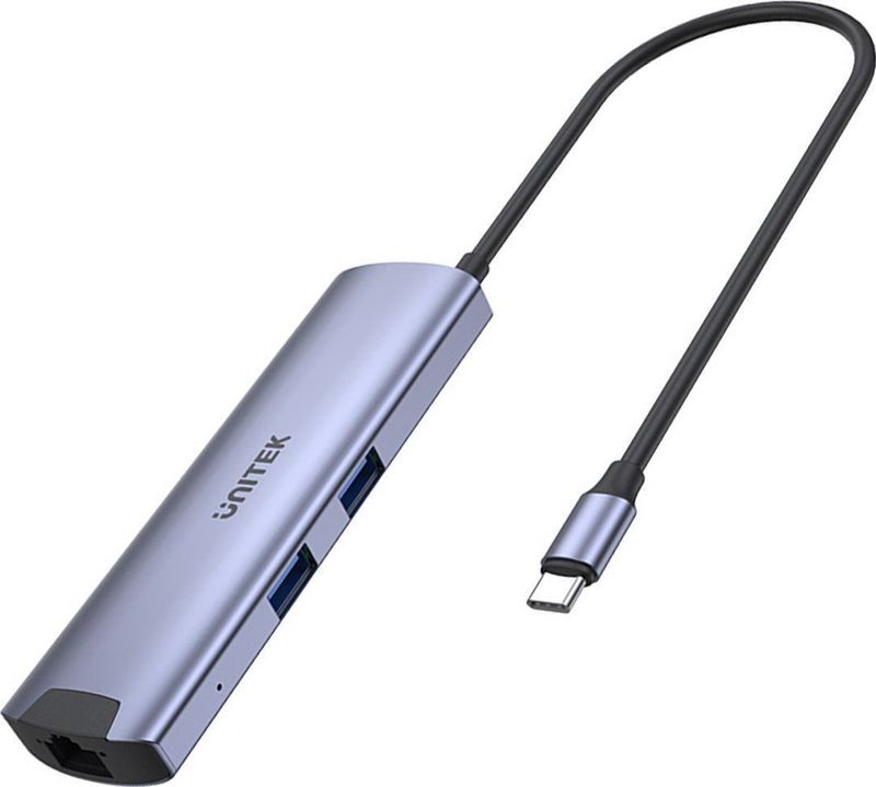 UNITEK H1112F USB-C Hub - 6-in-1 - HDMI 4K - Gigabit Ethernet - USB-C - USB-A