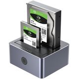 Unitek - Y-3026GY01-EU - Schijfkloonstation - Grijs - USB 5Gbps - 2 x SATA