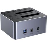 Unitek - Y-3026GY01-EU - Schijfkloonstation - Grijs - USB 5Gbps - 2 x SATA