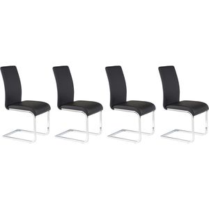 Set van 4 stoelen LIRICA - zwart kunstleer L 42 cm x H 97 cm x D 47 cm