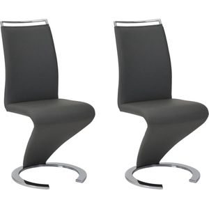 Set van 2 stoelen TWIZY - zwart kunstleer L 61 cm x H 100 cm x D 49 cm