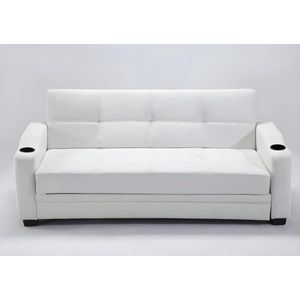 Vente-unique Klik-klak bedbank van kunstleer MIRELLA - wit L 197 cm x H 83 cm x D 89 cm