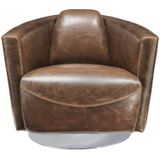 Clubfauteuil van leer met lived-in uiterlijk FLORENTIN L 78.5 cm x H 73 cm x D 85.5 cm