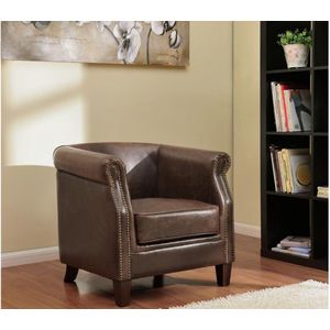 Clubfauteuil van leer met lived-in uiterlijk ENGUERRAND L 78 cm x H 72 cm x D 77 cm