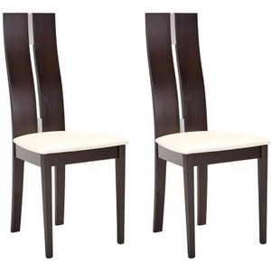 Set van 2 stoelen SALENA - massief beuken wengé L 44 cm x H 103 cm x D 50 cm