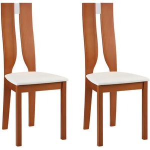 Set van 2 stoelen SILVIA - Massief beuken - kersenrood L 44 cm x H 103 cm x D 50 cm