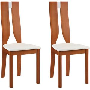 Vente-unique Set van 2 stoelen SILVIA - Massief beuken - kersenrood L 44 cm x H 103 cm x D 50 cm