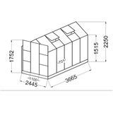 EXPERTLAND Tuinkas van polycarbonaat 9 m² COROLLE II L 244 cm x H 225 cm x D 366 cm