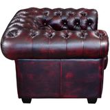 Fauteuil chesterfield BRENTON 100% buffelleer - cherry