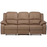 Vente-unique Driezits relaxbank microvezel HERNANI - Taupe L 210 cm x H 99 cm x D 96 cm