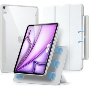 ESR Hoesje voor iPad Air 13 inch M3/M2 (2025/2024), met potloodhouder, afneembare magnetische hoes, verticale standaard, ondersteunt Apple Pencil Pro en Pencil (USB-C), Rebound 360-serie, wit