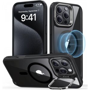 ESR Classic Hybrid MagSafe iPhone 16 Pro Max Hoesje met Stand Transparant Zwart