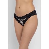 Dorina Origins-Print-Brief Origins Slipje, microvezel, bedrukt en kant, zwart, 4XL, Zwart, 4XL