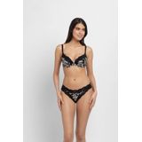 Dorina Origins-Print-Brief Origins Slipje, microvezel, bedrukt en kant, zwart, 4XL, Zwart, 4XL