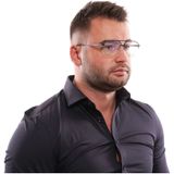 Hackett - Herenbril - Zwart - Metaal - Volledig Omrand Ontwerp